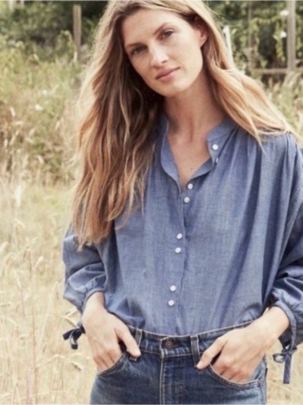DOEN O’keffe blouse, M, blue